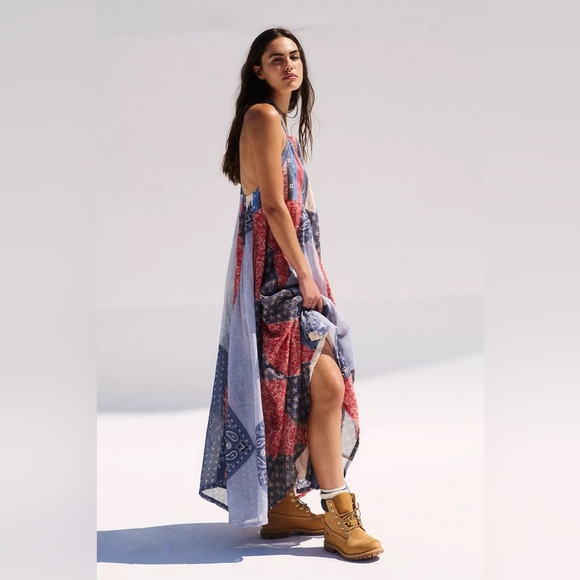 FP We The Free Heritage Maxi Dress in Americana Combo XS/S - Picture 2 of 8